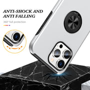 For iPhone 16 Pro Magnetic Ring Holder Phone Case(Silver)