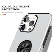 For iPhone 16 Pro Magnetic Ring Holder Phone Case(Silver)