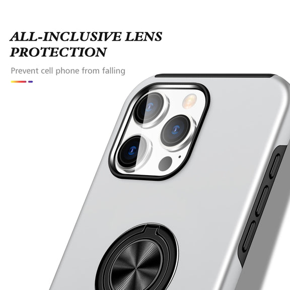 For iPhone 16 Pro Magnetic Ring Holder Phone Case(Silver)