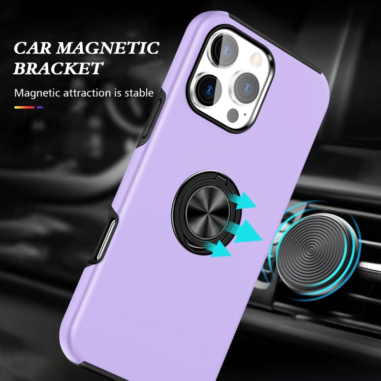 For iPhone 16 Pro Magnetic Ring Holder Phone Case(Purple)
