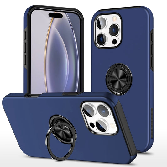For iPhone 16 Pro Max Magnetic Ring Holder Phone Case(Navy Blue) - iPhone 16 Pro Max Cases by PMC Jewellery | Online Shopping South Africa | PMC Jewellery | Buy Now Pay Later Mobicred