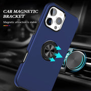 For iPhone 16 Pro Max Magnetic Ring Holder Phone Case(Navy Blue)