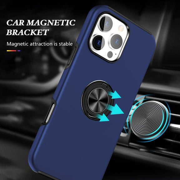 For iPhone 16 Pro Max Magnetic Ring Holder Phone Case(Navy Blue)