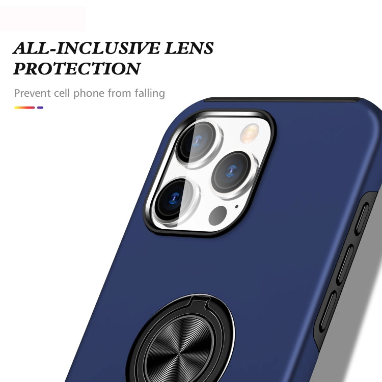 For iPhone 16 Pro Max Magnetic Ring Holder Phone Case(Navy Blue)