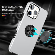 For iPhone 16 Pro Max Magnetic Ring Holder Phone Case(Silver)