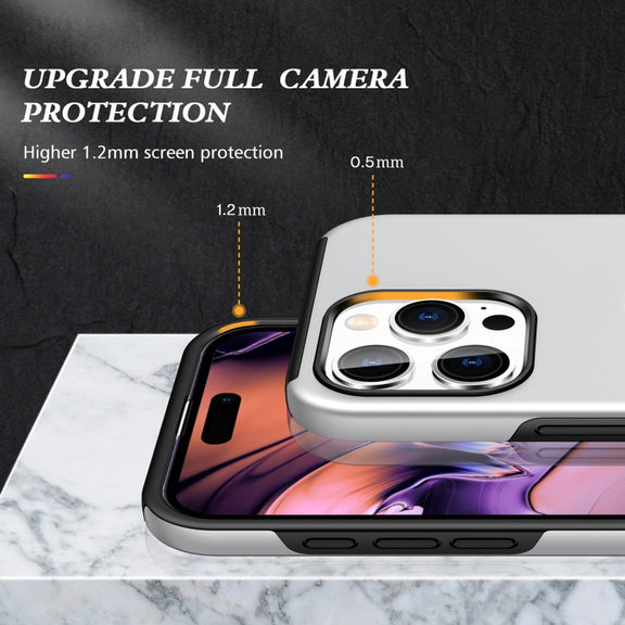 For iPhone 16 Pro Max Magnetic Ring Holder Phone Case(Silver)