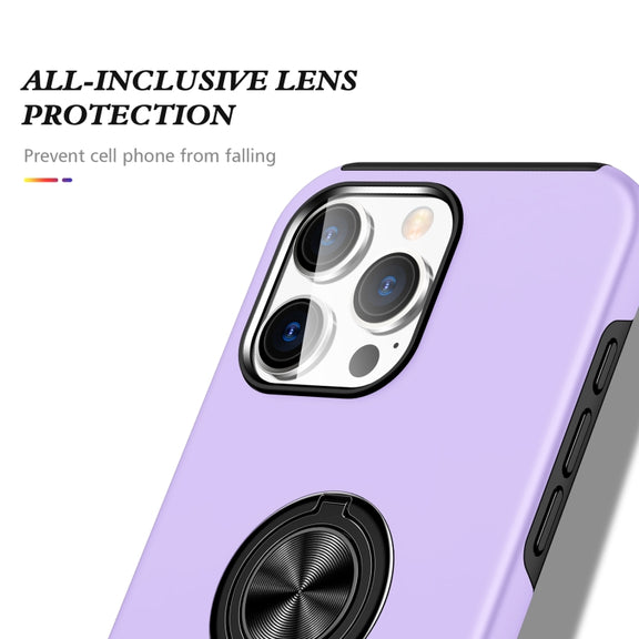 For iPhone 16 Pro Max Magnetic Ring Holder Phone Case(Purple)