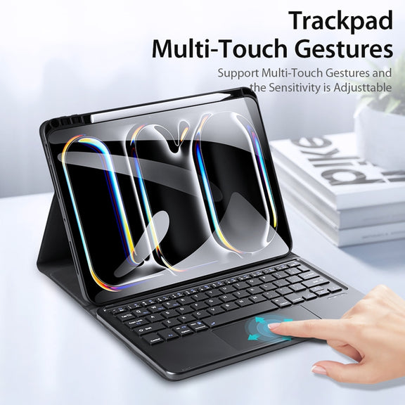 For iPad Pro 11 2024 DUX DUCIS TK Series Wireless Bluetooth Keyboard Tablet Protective Case(Black)