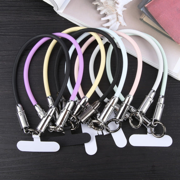 USB-C / Type-C to 8 Pin Data Cable Phone Anti-lost Short Lanyard, Length: 30cm(Yellow Braid)
