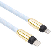 Type-C to 8 Pin Braid Data Cable Phone Anti-lost Crossbody Lanyard, Length: 1.2m(Black)