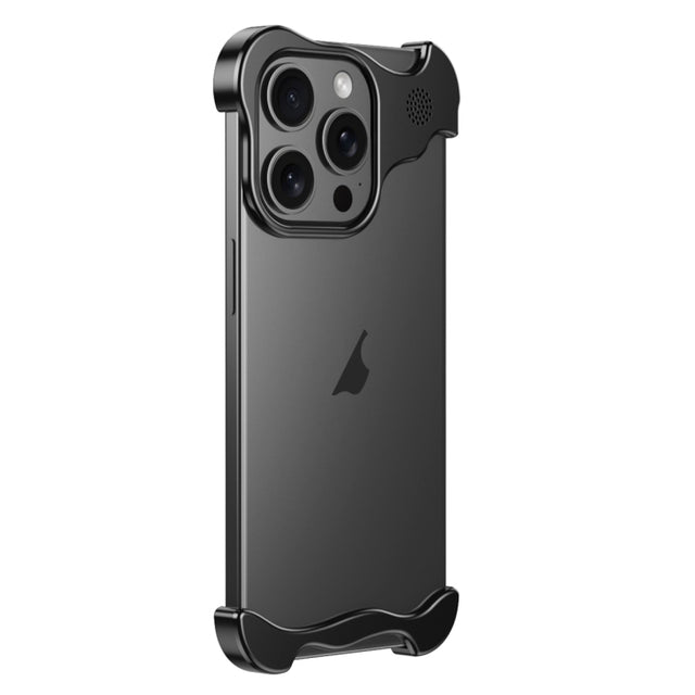 For iPhone 12 Pro Max Aromatherapy Alloy Frameless Phone Case(Black)