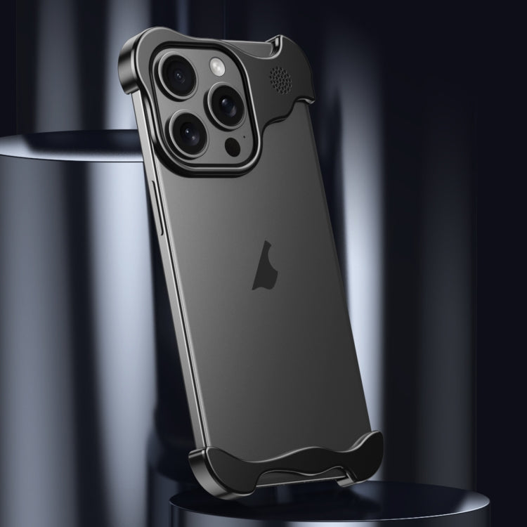 For iPhone 14 Pro Max Aromatherapy Alloy Frameless Phone Case(Black)