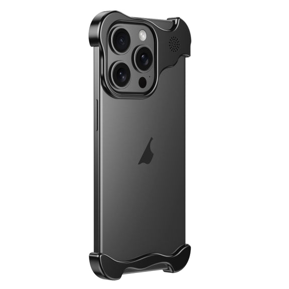 For iPhone 14 Pro Max Aromatherapy Alloy Frameless Phone Case(Black)