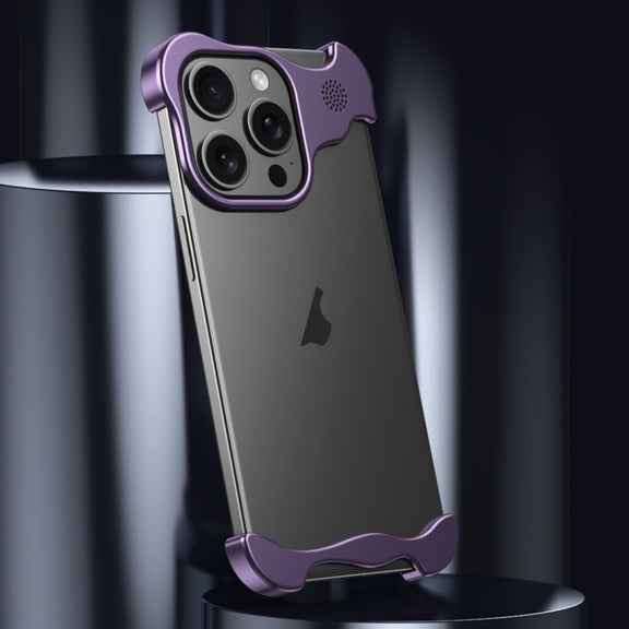For iPhone 16 Aromatherapy Alloy Frameless Phone Case(Purple)