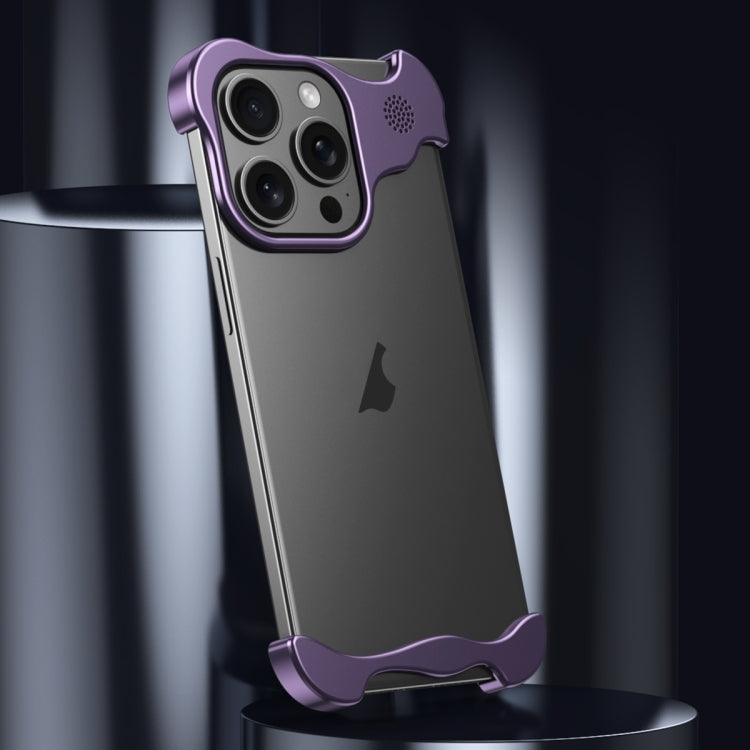 For iPhone 16 Aromatherapy Alloy Frameless Phone Case(Purple)