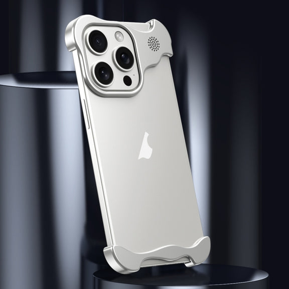 For iPhone 16 Pro Aromatherapy Alloy Frameless Phone Case(Silver)