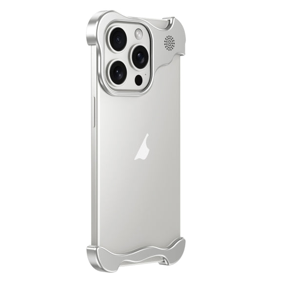 For iPhone 16 Pro Aromatherapy Alloy Frameless Phone Case(Silver)