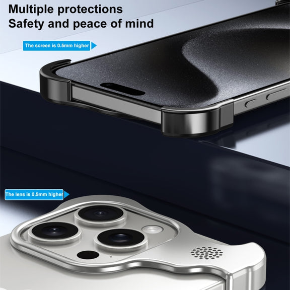 For iPhone 16 Pro Aromatherapy Alloy Frameless Phone Case(Black)
