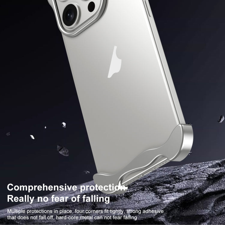 For iPhone 16 Pro Aromatherapy Alloy Frameless Phone Case(Silver)
