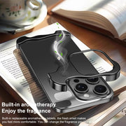 For iPhone 16 Pro Aromatherapy Alloy Frameless Phone Case(Black)