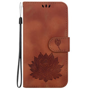 For Motorola Edge 2024 Lotus Embossed Leather Phone Case(Brown)