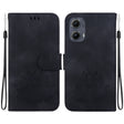 For Motorola Edge 2024 Lotus Embossed Leather Phone Case(Black) - Motorola Cases by PMC Jewellery | Online Shopping South Africa | PMC Jewellery | Buy Now Pay Later Mobicred