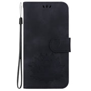 For Motorola Edge 2024 Lotus Embossed Leather Phone Case(Black)