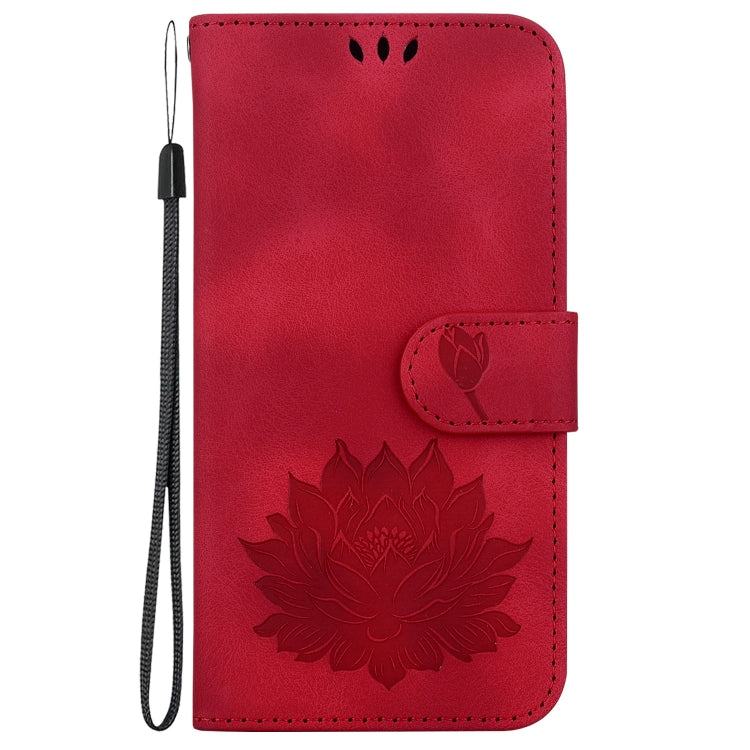 For iPhone 16 Pro Lotus Embossed Leather Phone Case(Red) - iPhone 16 Pro Cases by PMC TechLife | Online Shopping South Africa | PMC TechLife | Buy Now Pay Later Mobicred