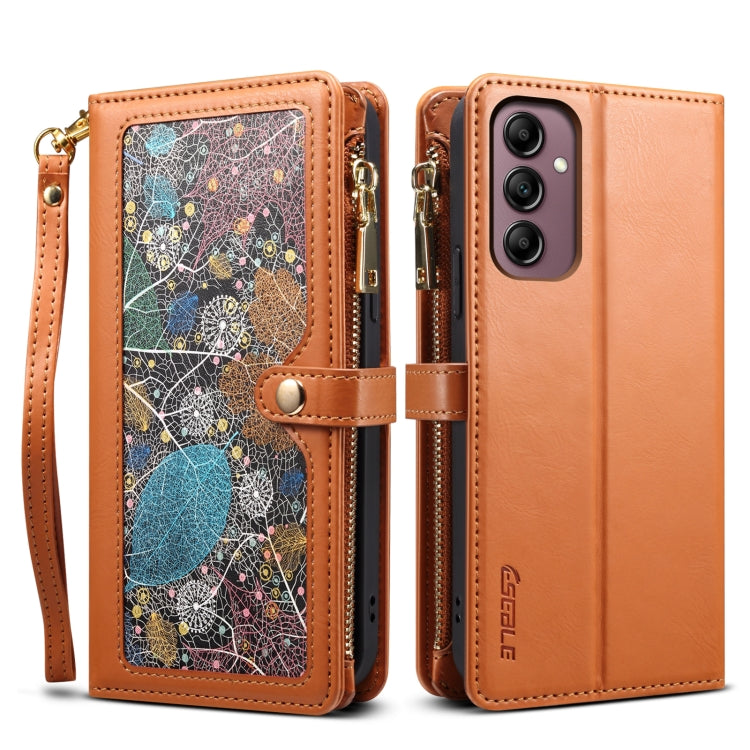 For Samsung Galaxy S24 FE 5G ESEBLE Star Series Lanyard Zipper Wallet RFID Leather Case(Brown) - free shipping - PMC Jewellery - Order now!