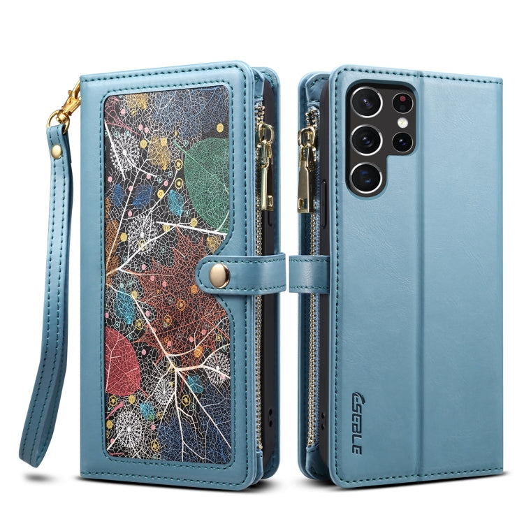 For Samsung Galaxy S25 Ultra 5G ESEBLE Star Series Lanyard Zipper Wallet RFID Leather Case(Blue) - free shipping - PMC Jewellery - Order now!
