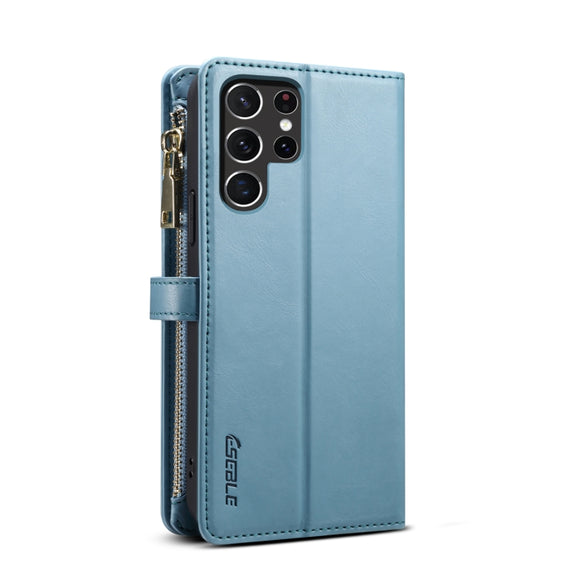 For Samsung Galaxy S25 Ultra 5G ESEBLE Star Series Lanyard Zipper Wallet RFID Leather Case(Blue)