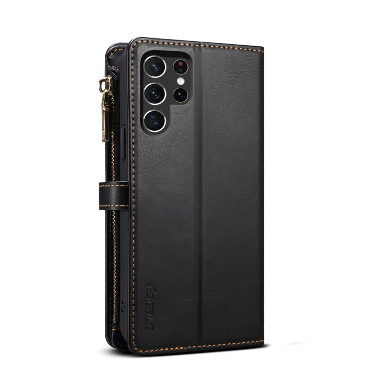 For Samsung Galaxy S25 Ultra 5G ESEBLE Star Series Lanyard Zipper Wallet RFID Leather Case(Black)