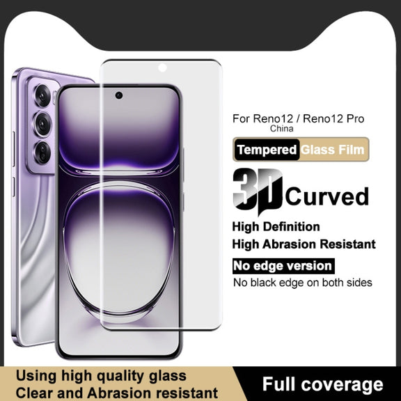 For OPPO Reno12 Pro Global imak 3D Curved Full Screen Tempered Glass Film