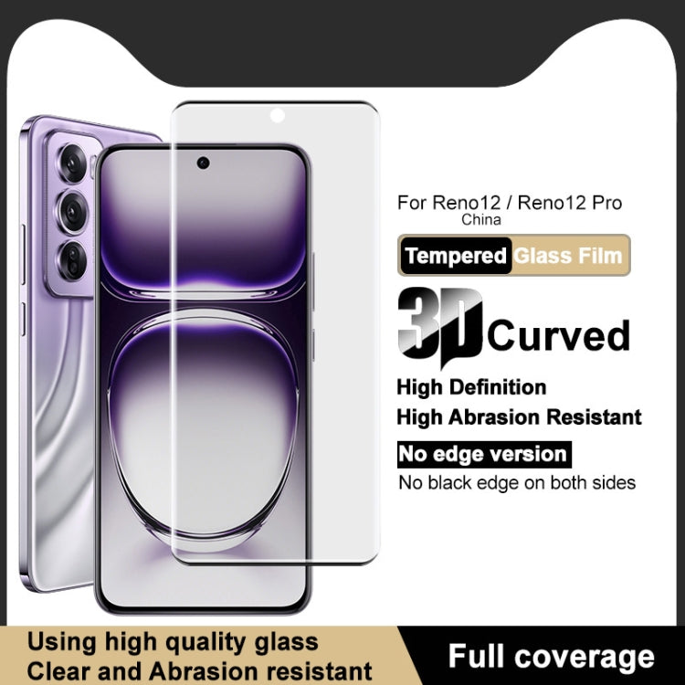 For OPPO Reno12 Pro Global imak 3D Curved Full Screen Tempered Glass Film
