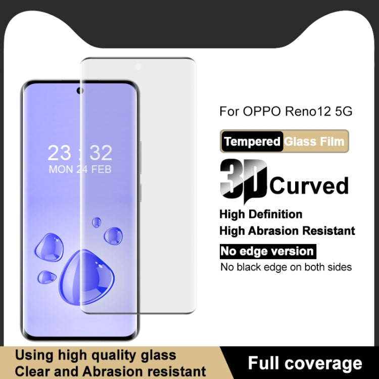 For OPPO Reno12 Global imak No Edge Version 3D Curved Full Screen Tempered Glass Film - OPPO Tempered Glass by imak | Online Shopping South Africa | PMC Jewellery | Buy Now Pay Later Mobicred