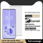 For OPPO Reno12 Global imak No Edge Version 3D Curved Full Screen Tempered Glass Film