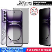 For OPPO Reno12 Pro Global imak No Edge Version 3D Curved Privacy Full Screen Tempered Glass Film