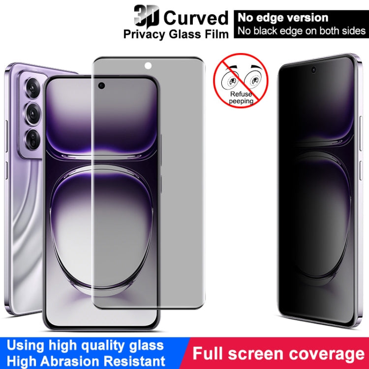 For OPPO Reno12 Pro Global imak No Edge Version 3D Curved Privacy Full Screen Tempered Glass Film