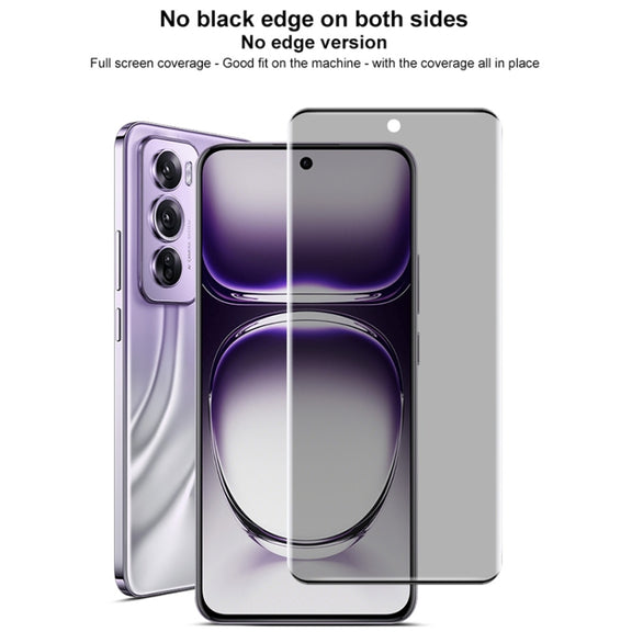 For OPPO Reno12 Pro Global imak No Edge Version 3D Curved Privacy Full Screen Tempered Glass Film