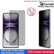 For OPPO Reno12 Pro Global imak 3D Curved Privacy Full Screen Tempered Glass Film