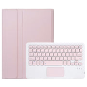 For iPad Air 11 2025 / 2024 / Air 5 10.9 / Air 4 A098B-A Detachable Ultra-Thin Bluetooth Touch Keyboard Leather Tablet Case with Pen Slot(Pink)