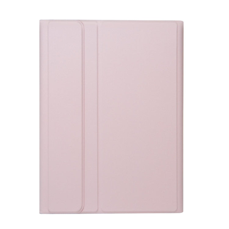 For iPad Air 11 2025 / 2024 / Air 5 10.9 / Air 4 A098B-A Detachable Ultra-Thin Bluetooth Touch Keyboard Leather Tablet Case with Pen Slot(Pink)