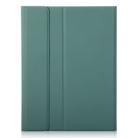 For iPad Air 11 2025 / 2024 / Air 5 10.9 / Air 4 A098B-A Detachable Ultra-Thin Bluetooth Touch Keyboard Leather Tablet Case with Pen Slot(Dark Green)