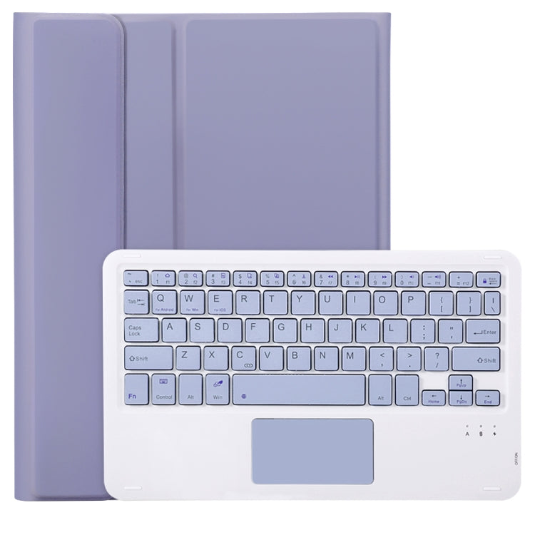 For iPad Air 11 2025 / 2024 / Air 5 10.9 / Air 4 A098B-A Detachable Ultra-Thin Bluetooth Touch Keyboard Leather Tablet Case with Pen Slot(Purple) - For iPad Air by PMC Jewellery | Online Shopping South Africa | PMC Jewellery | Buy Now Pay Later Mobicred