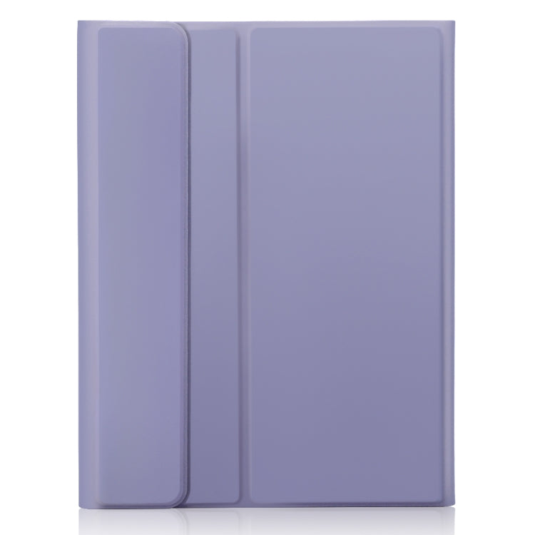 For iPad Air 11 2025 / 2024 / Air 5 10.9 / Air 4 A098B-A Detachable Ultra-Thin Bluetooth Touch Keyboard Leather Tablet Case with Pen Slot(Purple)