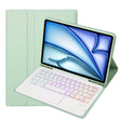 For iPad Air 11 2025 / 2024 / Air 5 10.9 / Air 4 A098B-AS Detachable Ultra-Thin Backlit Bluetooth Touch Keyboard Leather Tablet Case with Pen Slot(Light Green) - For iPad Air by PMC Jewellery | Online Shopping South Africa | PMC Jewellery | Buy Now Pay Later Mobicred