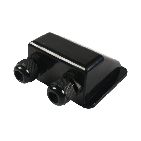 RV Sealed Water-resistant Solar Double Cable Entry Gland Box(Black)