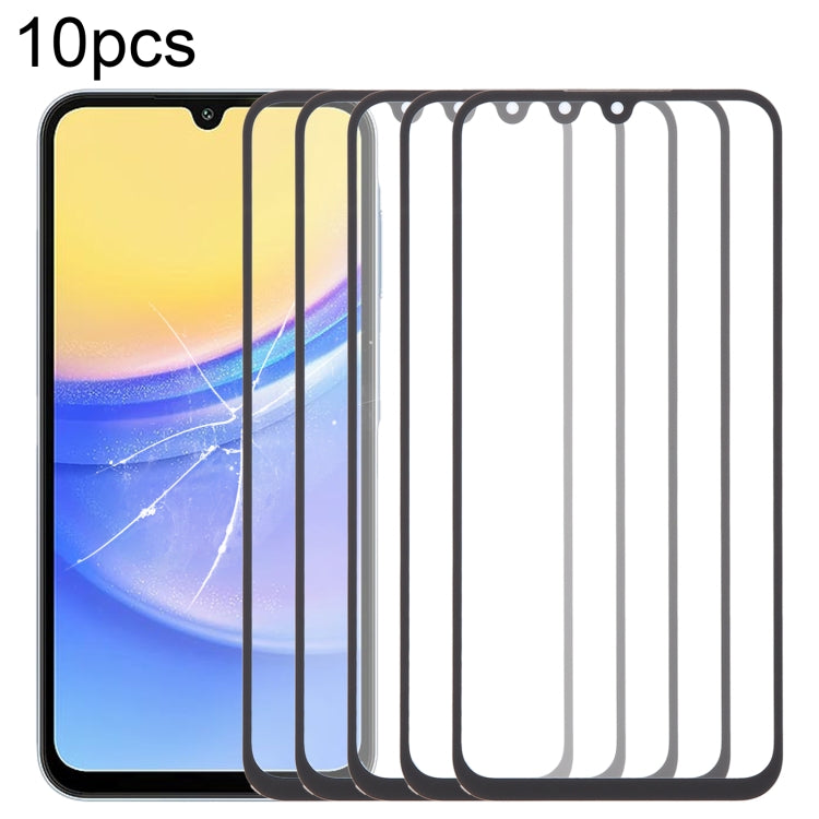 For Samsung Galaxy A15 5G SM-A156B 10pcs Front Screen Outer Glass Lens with OCA Optically Clear Adhesive