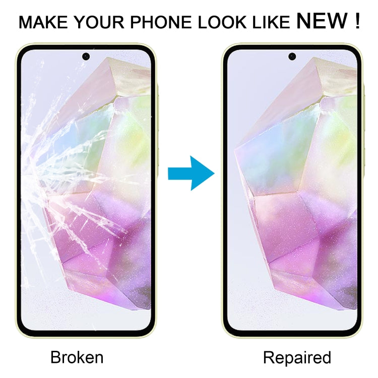For Samsung Galaxy A35 SM-A356B 10pcs Front Screen Outer Glass Lens with OCA Optically Clear Adhesive - free shipping - PMc TechLife - Order now!
