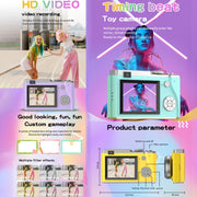 LK003 2.4 inch Dual-lens 4K HD CCD Camera Retro Kids Camera(Yellow)